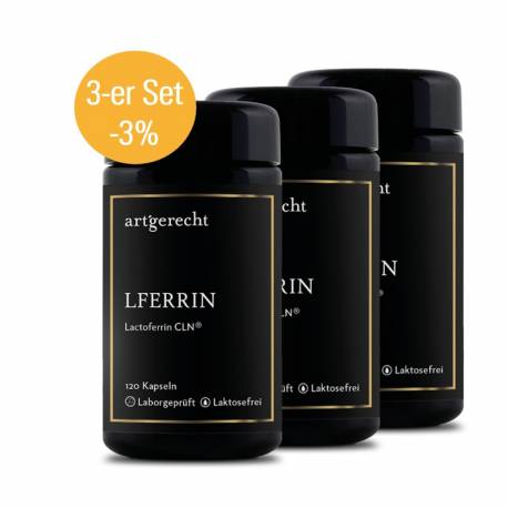 Lactoferrin CLN™ 200 mg (120 Kaps) - L'Ferrin von art'gerecht | 3-er Pack -5%