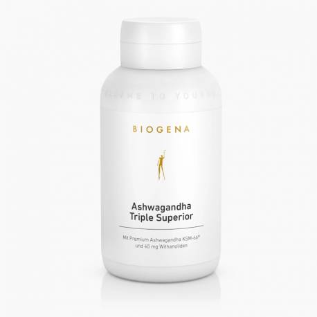 Ashwagandha Triple Superior von Biogena (120 Kaps.) | Entspannung, Balance, Schlaf